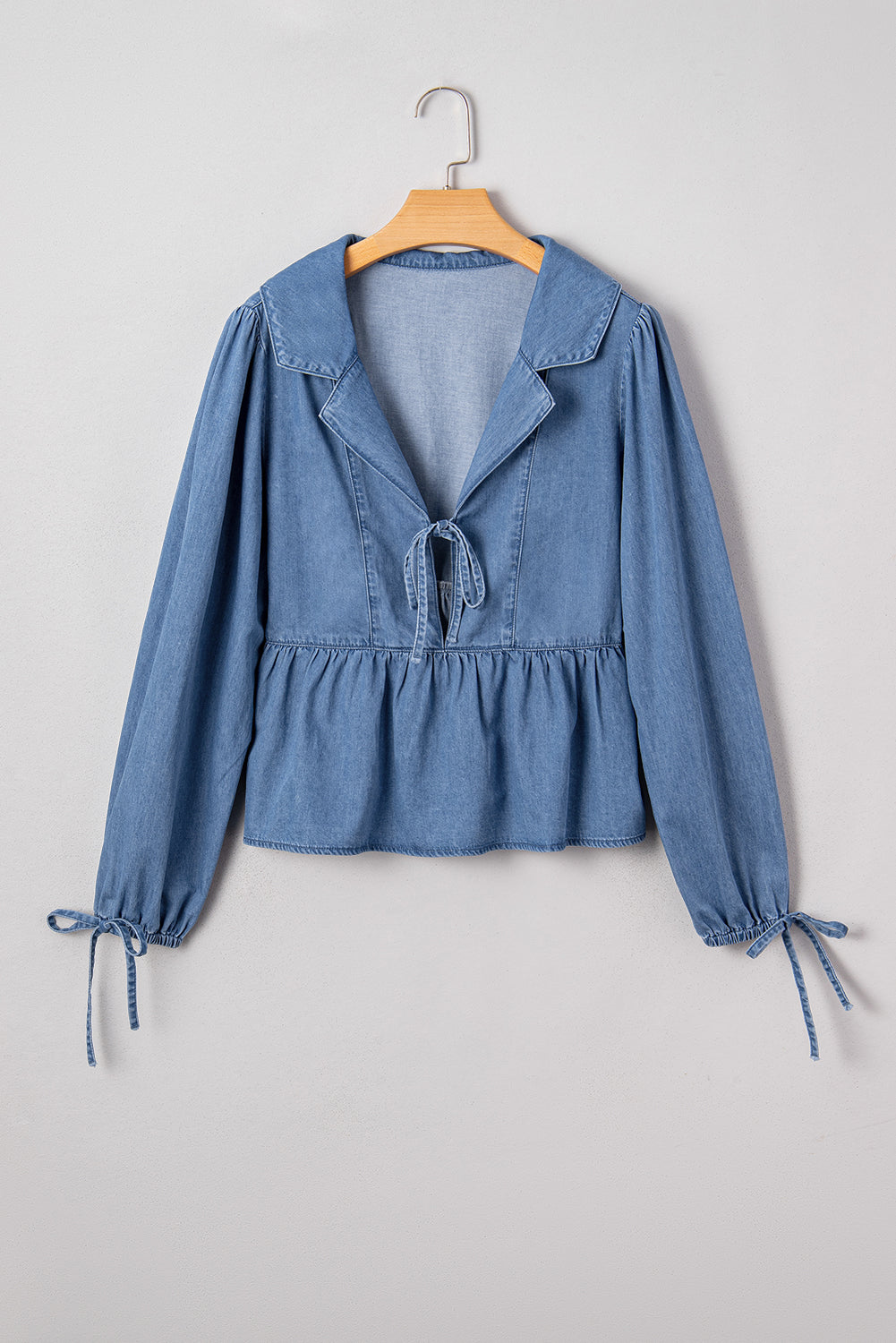 Denim Balloon Sleeve Top