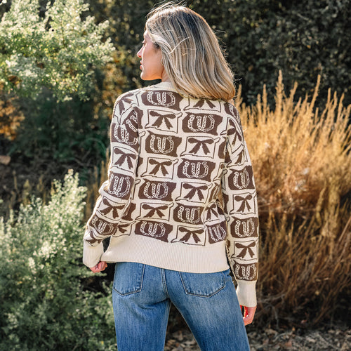 Brown Bows and Horseshoes Sweater
